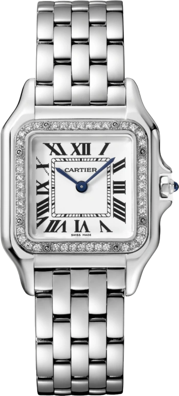 Cartier,Panthère de Cartier 29x37mm,29x37mm,Stainless Steel,Silver,Quartz,Sapphire,Crystal Glass,Square,W4PN0008