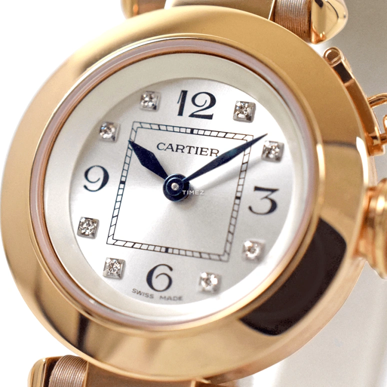 Cartier,Pasha de Cartier 27mm,27mm,Rose Gold,Silver,Quartz,In-house Caliber,Sapphire,Crystal Glass,WJ124028