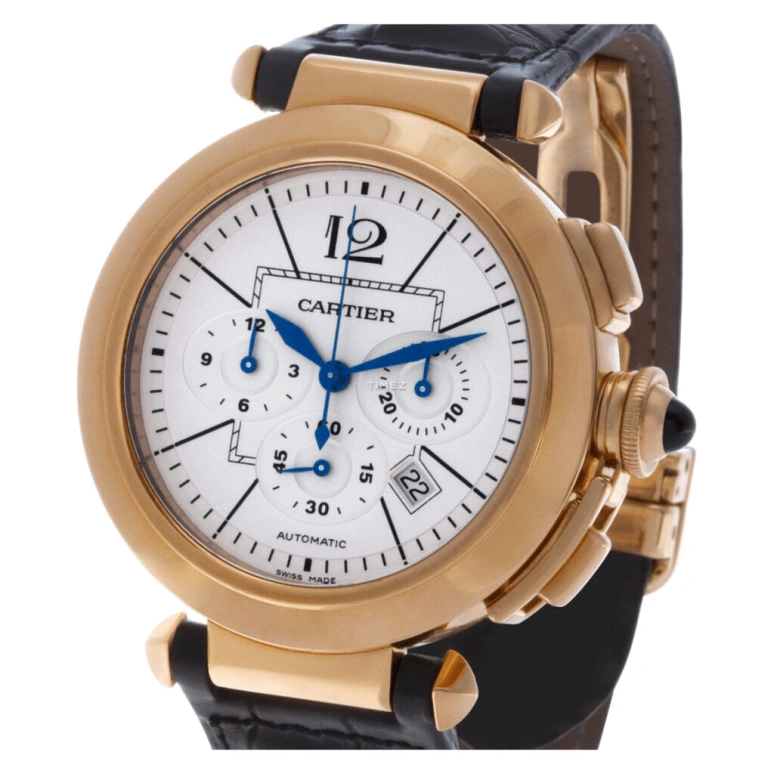 Cartier,Pasha de Cartier 42mm,42mm,Rose Gold,Silver,Automatic,Chronograph,Day,W3019951