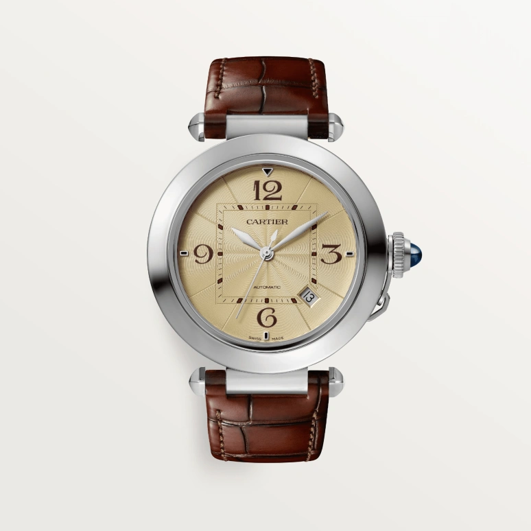 Cartier,Pasha de Cartier 41mm,41mm,Stainless Steel,Champagne,Automatic,Day,42hours,WSPA0033