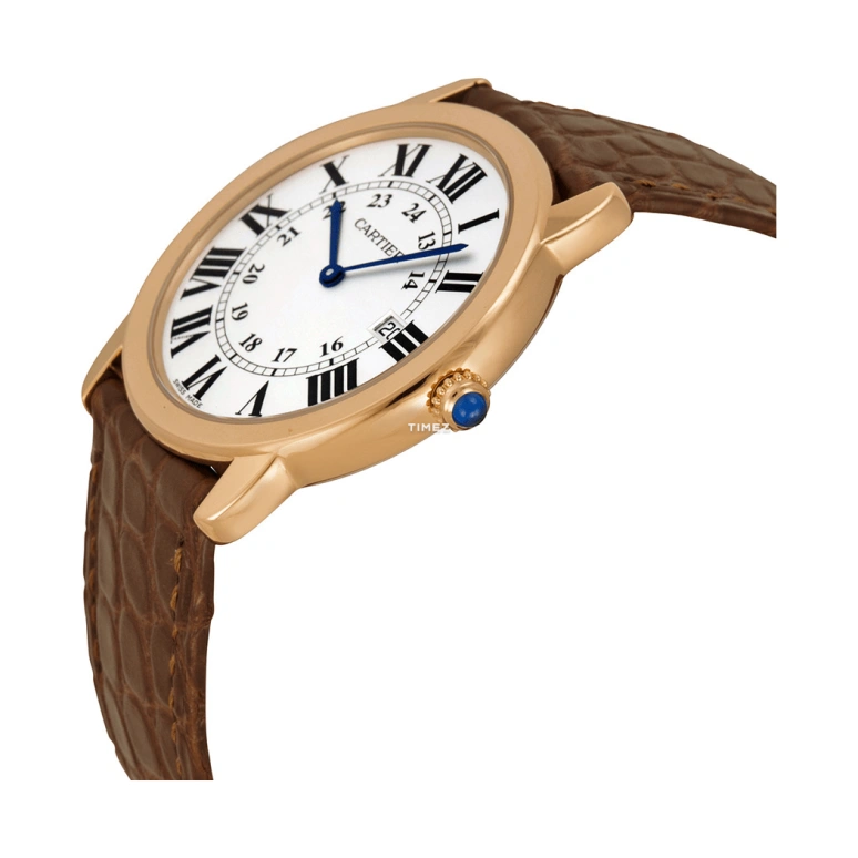 Cartier,Ronde de Cartier 36mm,36mm,Rose Gold,Silver,Quartz,Day,Sapphire,Crystal Glass,W6701008