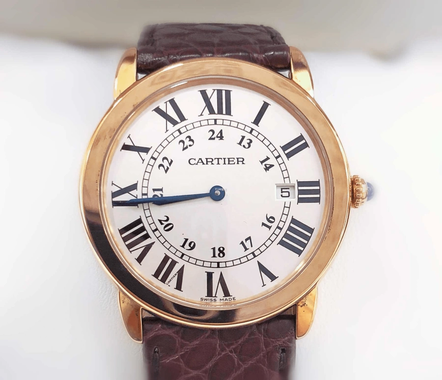 Cartier,Ronde de Cartier 36mm,36mm,Rose Gold,Silver,Quartz,Day,Sapphire,Crystal Glass,W6701008