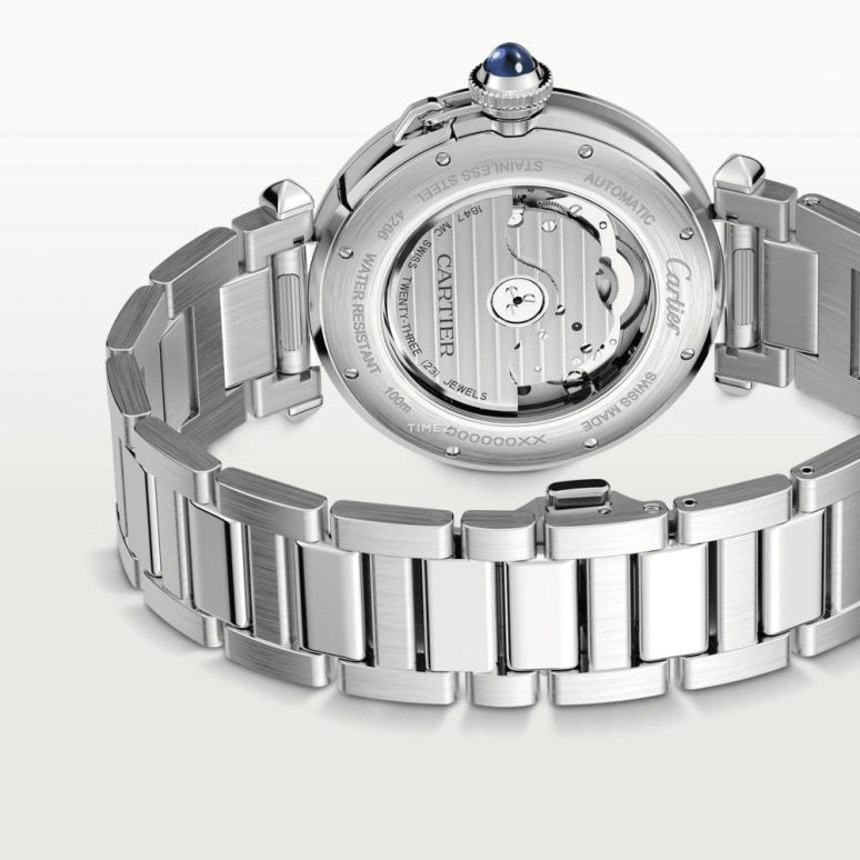 Cartier,Pasha de Cartier 41mm,41mm,Stainless Steel,Blue,Automatic,Day,42hours,WSPA0038