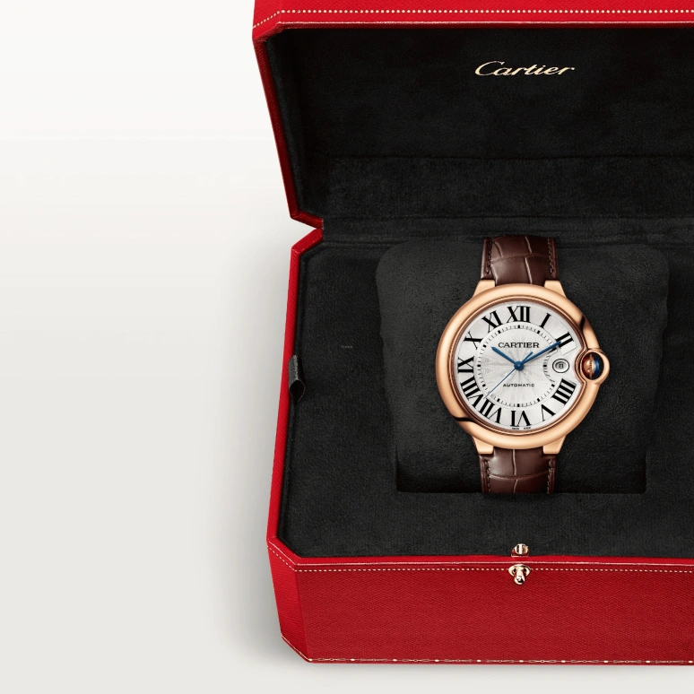 Cartier,Ballon Bleu de Cartier 42mm,42mm,Rose Gold,Silver,Automatic,Day,42hours,WGBB0030