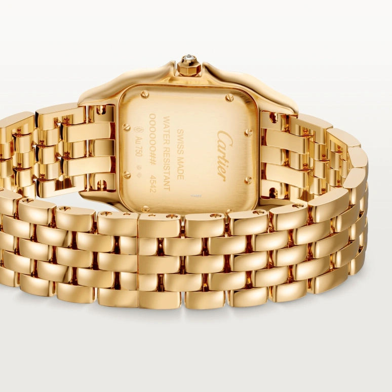 Cartier,Panthère de Cartier 36.50x26.70mm,36.50x26.70mm,Yellow Gold,Silver,Quartz,Sapphire,Crystal Glass,Square,WJPN0043