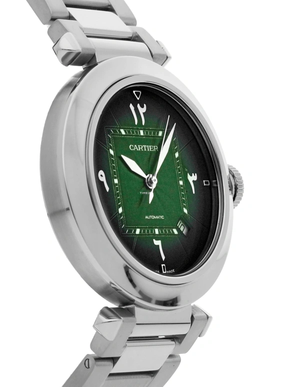 Cartier,Pasha de Cartier 41mm,41mm,Stainless Steel,Green,Automatic,Day,42hours,WSPA0022