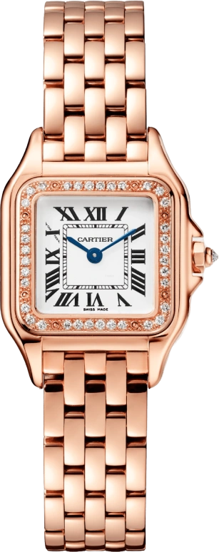 Cartier,Panthère de Cartier 22x30mm,22x30mm,Rose Gold,Silver,Quartz,Sapphire,Crystal Glass,Square,WJPN0008