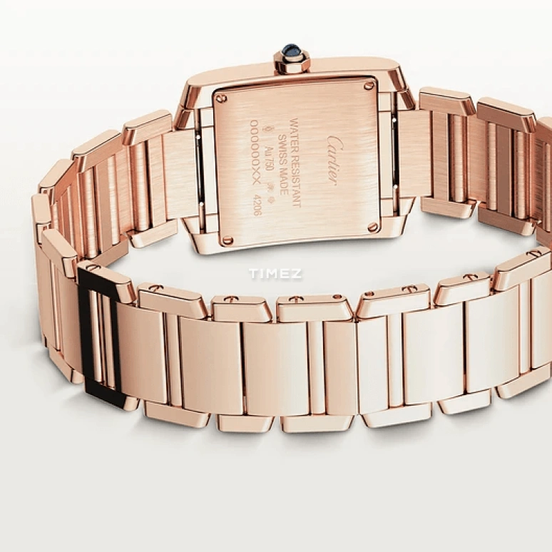 Cartier,Tank 29.95x28.46mm,29.95x28.46mm,Rose Gold,Silver,Quartz,Sapphire,Crystal Glass,Square,WGTA0030