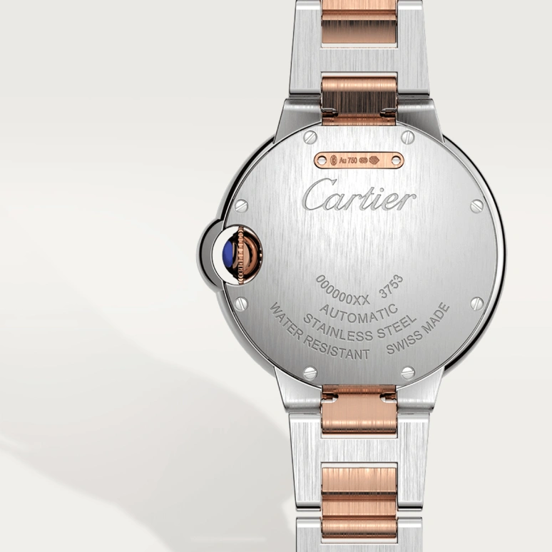 Cartier,Ballon Bleu de Cartier 33mm,33mm,Stainless Steel,Rose Gold,Silver,Automatic,Sapphire,Crystal Glass,Round,W2BB0032