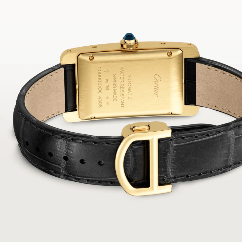 Cartier,Tank 41.60x22.60mm,41.60x22.60mm,Yellow Gold,White,Automatic,Day,Sapphire,Crystal Glass,WGTA0040