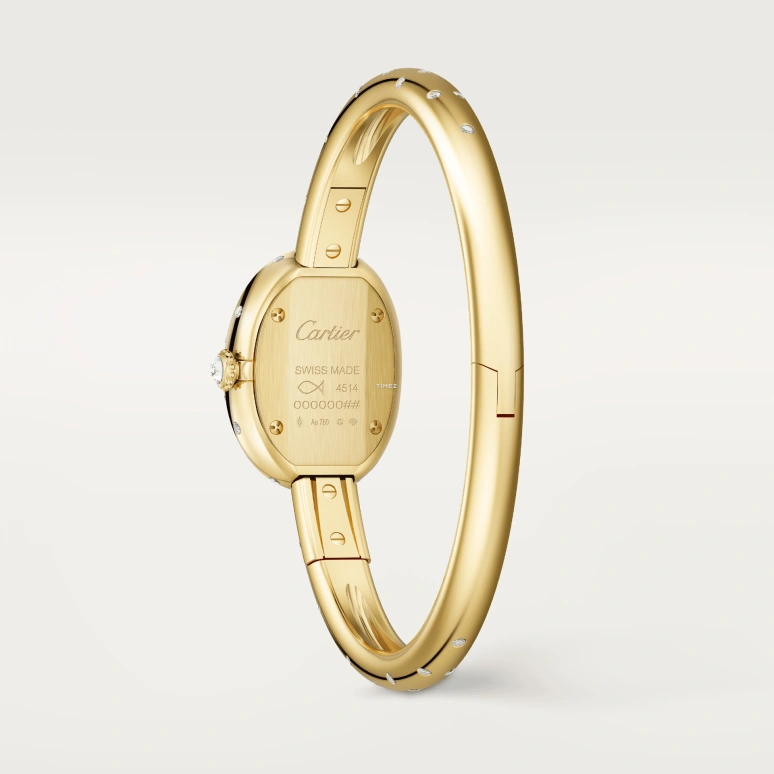 Cartier,Baignoire 24.60x18.70mm,24.60x18.70mm,Yellow Gold,Gold,Quartz,Sapphire,Crystal Glass,Oval,WJBA0063