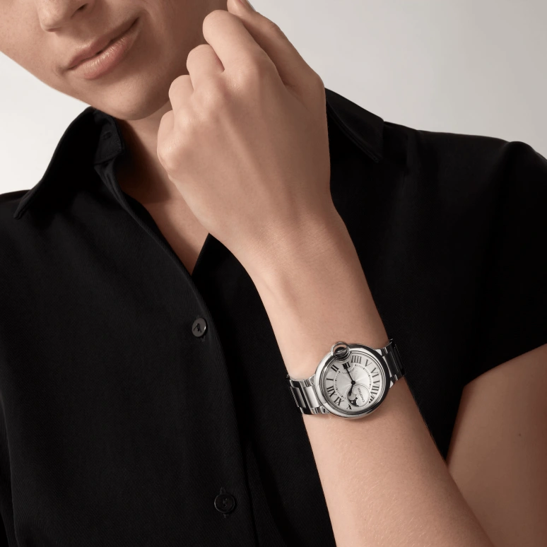 Cartier,Ballon Bleu de Cartier 37mm,37mm,Stainless Steel,Silver,Automatic,Moonphase,Sapphire,Crystal Glass,WSBB0050