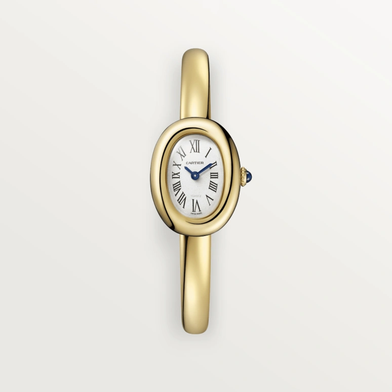 Cartier,Baignoire 18.70x24.60mm,18.70x24.60mm,Yellow Gold,Silver,Quartz,Sapphire,Crystal Glass,Oval,WGBA0018