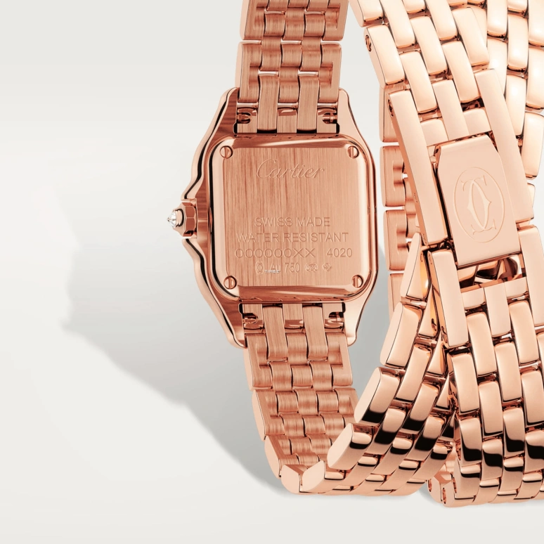 Cartier,Panthère de Cartier 22x30.30mm,22x30.30mm,Rose Gold,Silver,Quartz,Sapphire,Crystal Glass,Square,WJPN0051