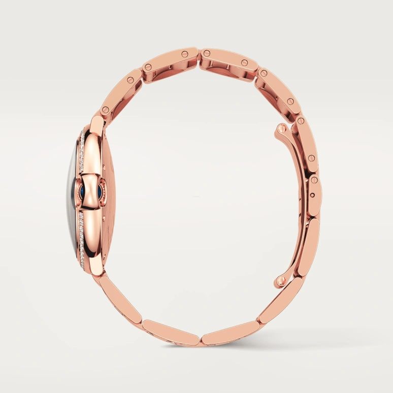 Cartier,Ballon Bleu de Cartier 36mm,36mm,Rose Gold,Silver,Automatic,Sapphire,Crystal Glass,Round,WJBB0064