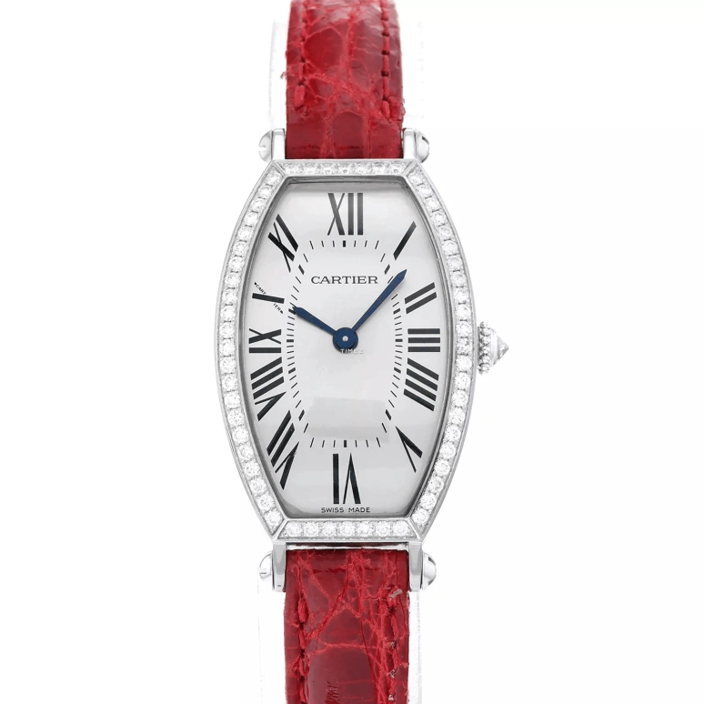 Cartier,Tonneau 21mm,21mm,White Gold,Silver,Handwound,Tonneau,WE400251