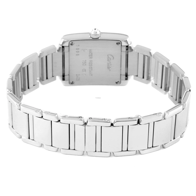 Cartier,Tank 25.35x20.30mm,25.35x20.30mm,White Gold,Silver,Quartz,Sapphire,Crystal Glass,Square,WE1002S3