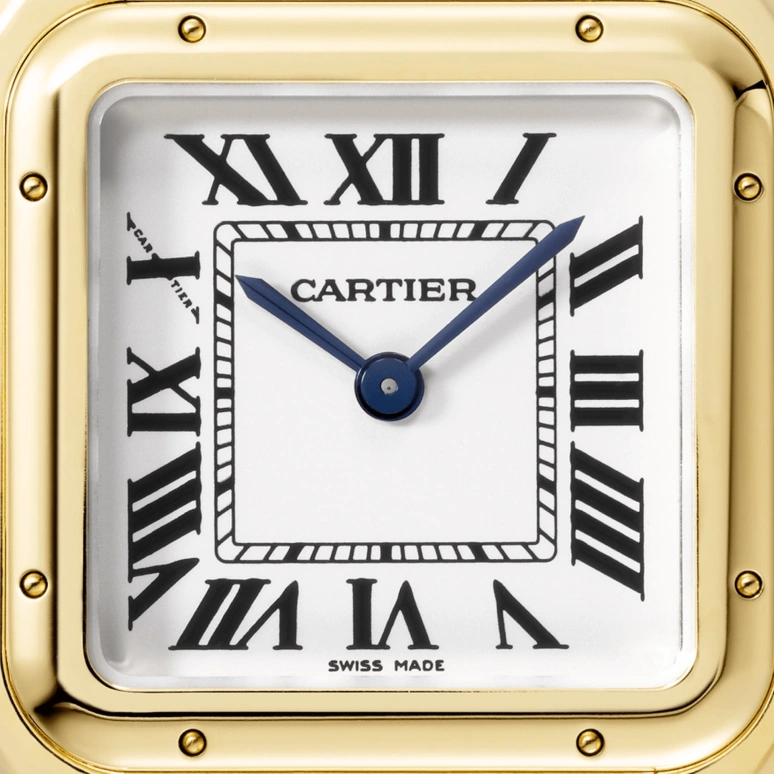 Cartier,Panthère de Cartier 23x30mm,23x30mm,Yellow Gold,Silver,Quartz,Sapphire,Crystal Glass,Square,Lily Jane Collins,Lily Collins,WGPN0008