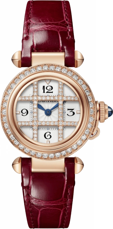 Cartier,Pasha de Cartier 30mm,30mm,Rose Gold,Silver,Quartz,Sapphire,Crystal Glass,Round,WJPA0021
