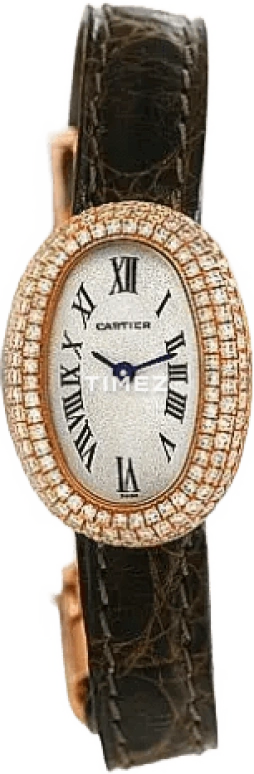 Cartier,Baignoire 23x18mm,23x18mm,Yellow Gold,Grey,Quartz,Sapphire,Crystal Glass,Oval,WB501651