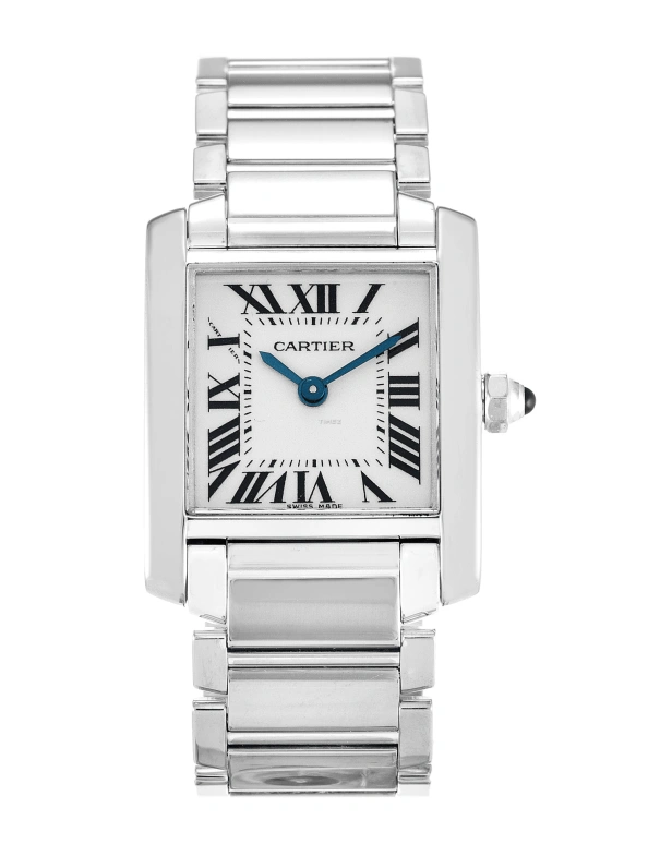 Cartier,Tank 20x25mm,20x25mm,White Gold,Silver,Quartz,In-house Caliber,Sapphire,Crystal Glass,W50012S3