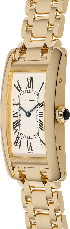 Cartier,Tank 33x23mm,33x23mm,Yellow Gold,Silver,Quartz,Sapphire,Crystal Glass,Square,W26014K2