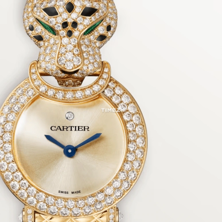 Cartier,Panthère Jewelry Watches 23.60mm,23.60mm,Yellow Gold,Gold,Quartz,Sapphire,Crystal Glass,Other,HPI01509