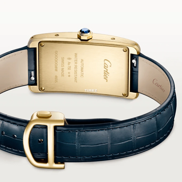 Cartier,Tank 44.40x24.40mm,44.40x24.40mm,Yellow Gold,Silver,Automatic,Sapphire,Crystal Glass,Square,WGTA0300