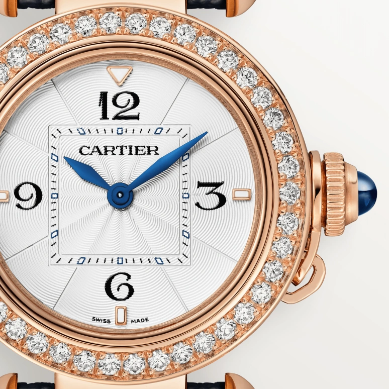 Cartier,Pasha de Cartier 30mm,30mm,Rose Gold,White,Quartz,Crystal Glass,Sapphire,Round,WJPA0045