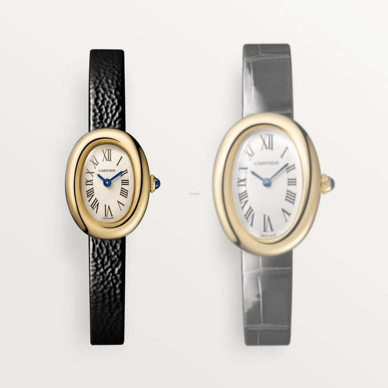 Cartier,Baignoire 24.60x18.70mm,24.60x18.70mm,Yellow Gold,Cream,Quartz,Sapphire,Crystal Glass,Oval,WGBA0041