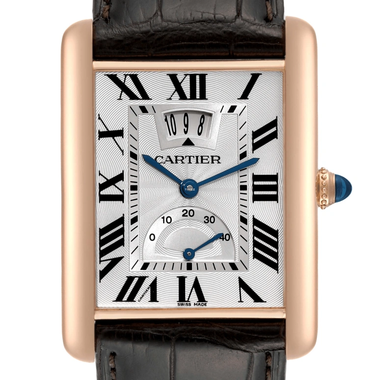 Cartier,Tank 29.20x30mm,29.20x30mm,Rose Gold,Silver,Handwound,Day,Power Reserve Indicator,W1560003