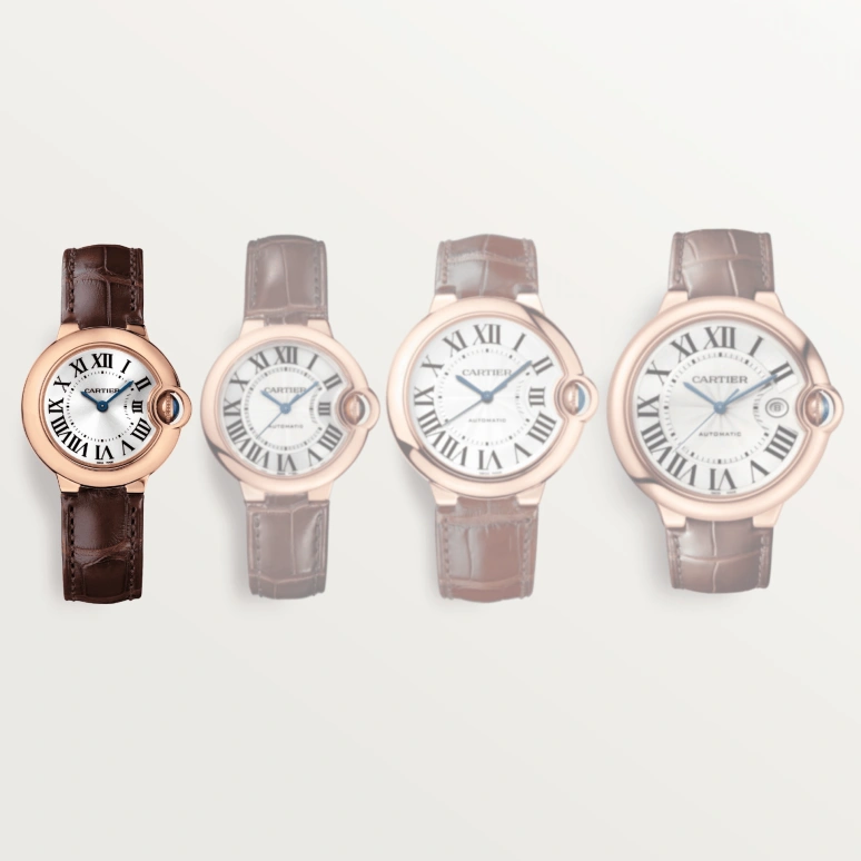 Cartier,Ballon Bleu de Cartier 28.60mm,28.60mm,Rose Gold,Silver White,Quartz,Sapphire,Crystal Glass,Round,WGBB0007