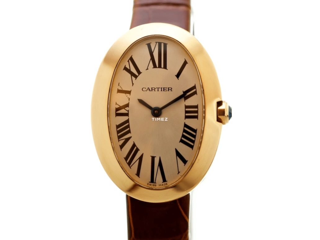 Cartier,Baignoire 31.60x24.50mm,31.60x24.50mm,Yellow Gold,Silver,Quartz,Sapphire,Crystal Glass,Oval,W8000009