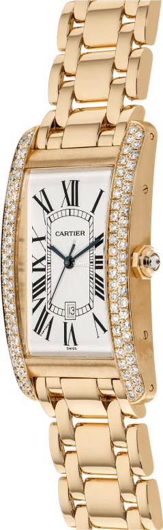 Cartier,Tank 37x27mm,37x27mm,Yellow Gold,Silver,Grey,Automatic,Day,Sapphire,Crystal Glass,WB7020K2