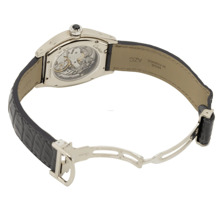 Cartier,Tortue 34x43mm,34x43mm,White Gold,White,Handwound,Chronograph,In-house Caliber,2396