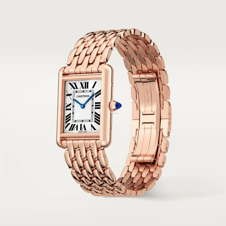 Cartier,Tank 33.70x25.50mm,33.70x25.50mm,Rose Gold,Silver,Handwound,38hours,In-house Caliber,WGTA0024