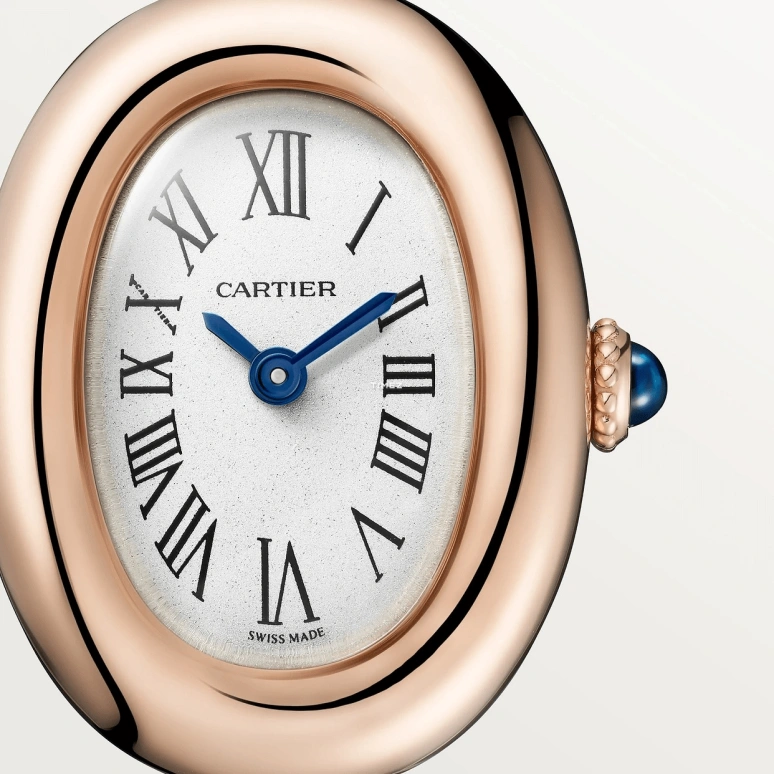 Cartier,Baignoire 24.60x18.70mm,24.60x18.70mm,Rose Gold,Silver,Quartz,Sapphire,Oval,WGBA0048