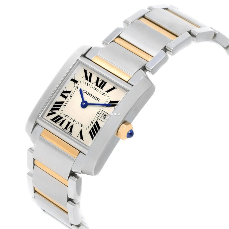 Cartier,Tank 30.40x25.05mm,30.40x25.05mm,Stainless Steel,Yellow Gold,Silver,Quartz,Day,In-house Caliber,W51012Q4