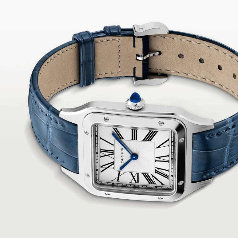 Cartier,Santos de Cartier 43.50x31.40mm,43.50x31.40mm,Stainless Steel,Silver,Quartz,Sapphire,Crystal Glass,Square,WSSA0022