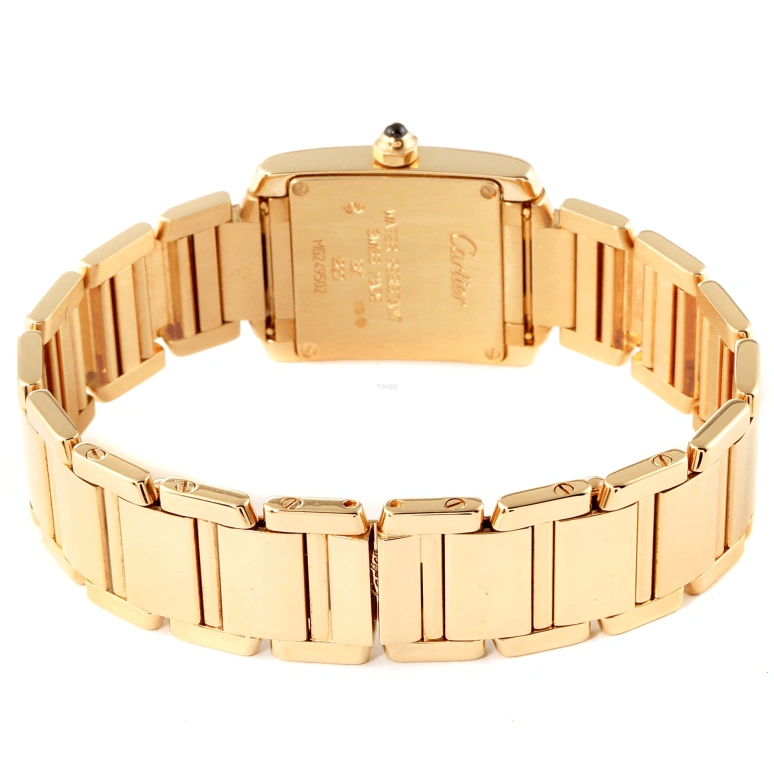 Cartier,Tank 25.35mm,25.35mm,Yellow Gold,White,Quartz,In-house Caliber,Sapphire,Crystal Glass,W50002N2