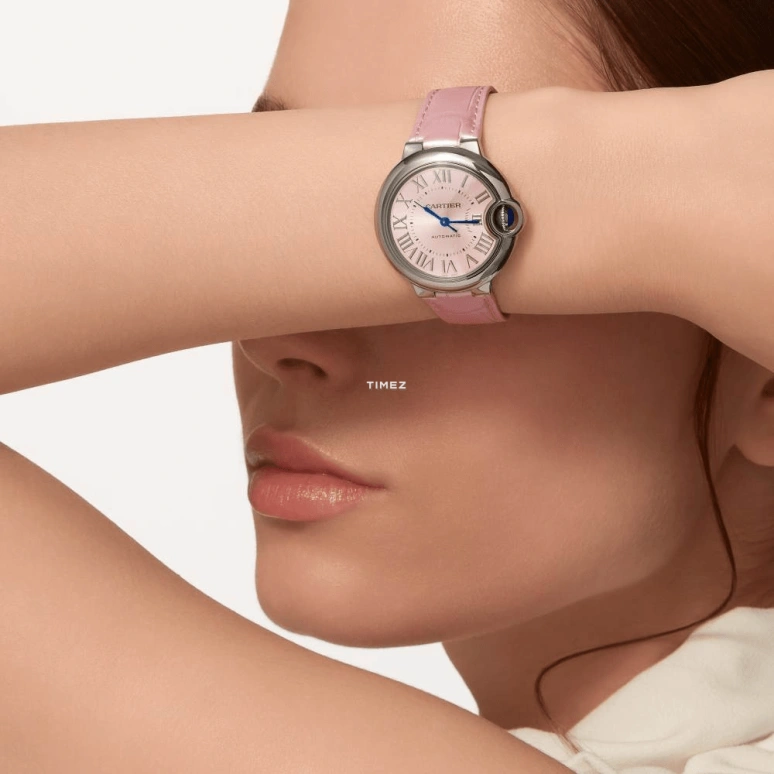 Cartier,Ballon Bleu de Cartier 33mm,33mm,Stainless Steel,Pink,Automatic,37hours,In-house Caliber,WSBB0069