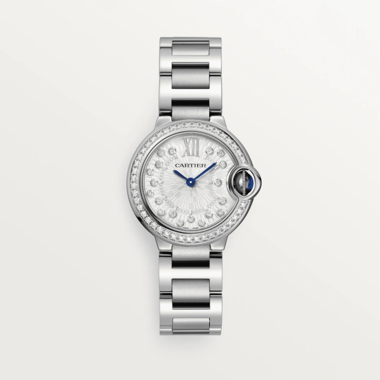 Cartier,Ballon Bleu de Cartier 28mm,28mm,Stainless Steel,Silver,Quartz,Sapphire,Crystal Glass,Round,W4BB0034