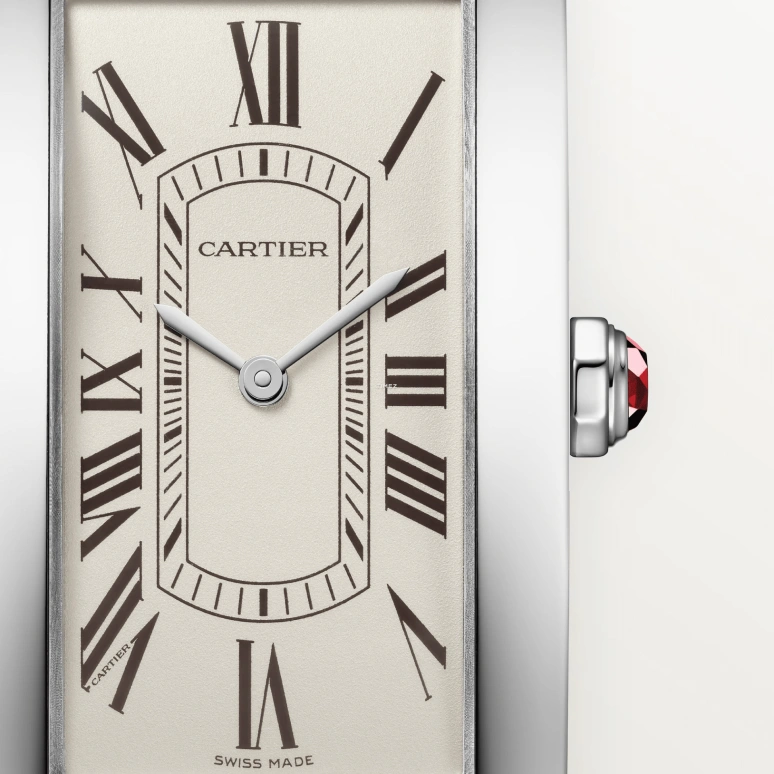 Cartier,Tank 44.40x24.40mm,44.40x24.40mm,Platinum,Silver White,Automatic,Sapphire,Crystal Glass,Square,WGTA0296