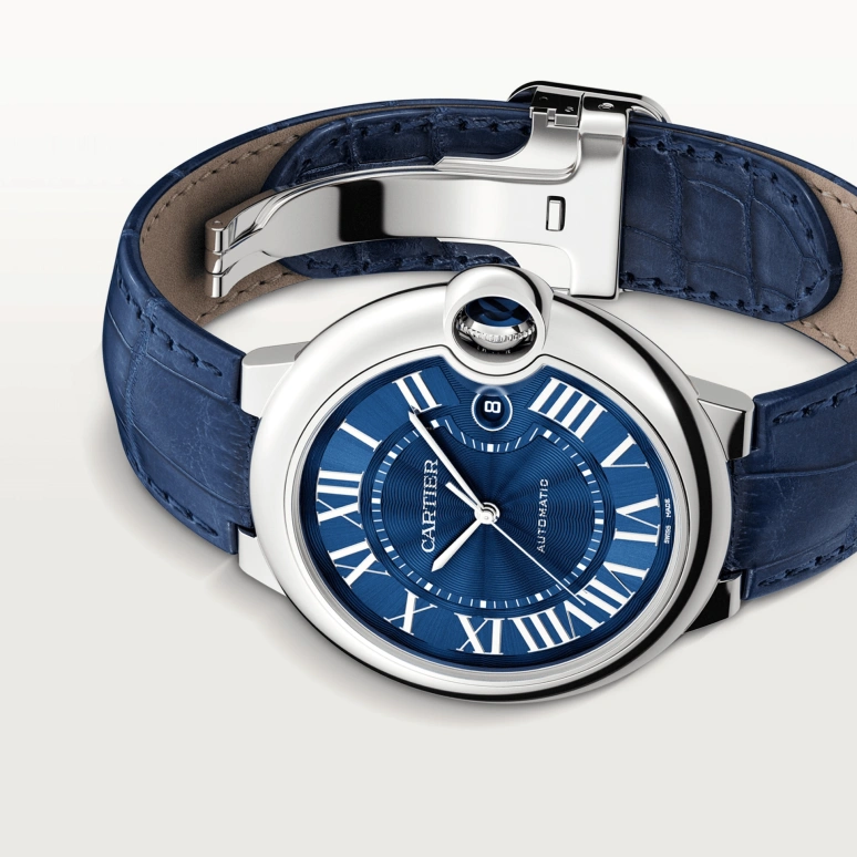 Cartier,Ballon Bleu de Cartier 42mm,42mm,Stainless Steel,Blue,Automatic,Day,42hours,WSBB0027