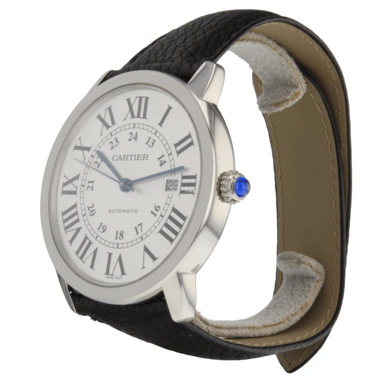 Cartier,Ronde de Cartier 42mm,42mm,Stainless Steel,Silver,Automatic,Day,Sapphire,Crystal Glass,WSRN0022