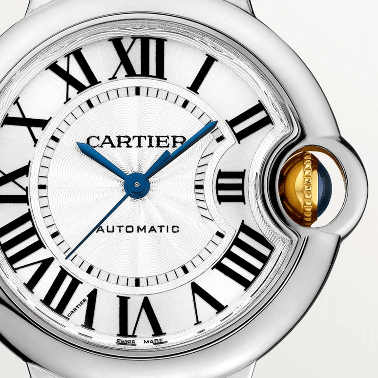 Cartier,Ballon Bleu de Cartier 33mm,33mm,Stainless Steel,Yellow Gold,Silver,Automatic,Sapphire,Crystal Glass,Round,W2BB0029