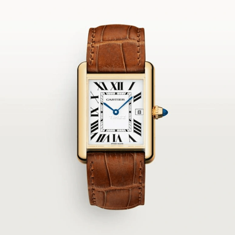 Cartier,Tank 33.70x25.50mm,33.70x25.50mm,Yellow Gold,Silver,Quartz,Day,Hardlex,W1529756