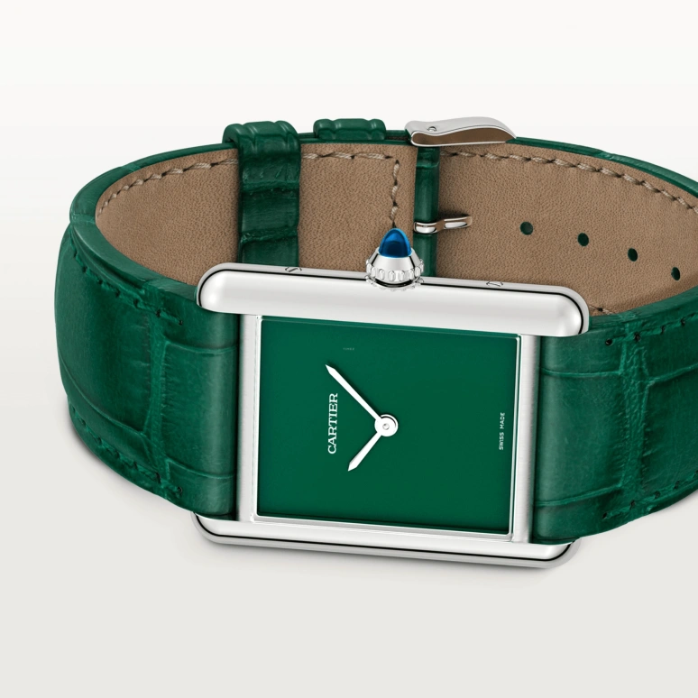 Cartier,Tank 33.70x25.50mm,33.70x25.50mm,Stainless Steel,Green,Quartz,Sapphire,Crystal Glass,Square,WSTA0056