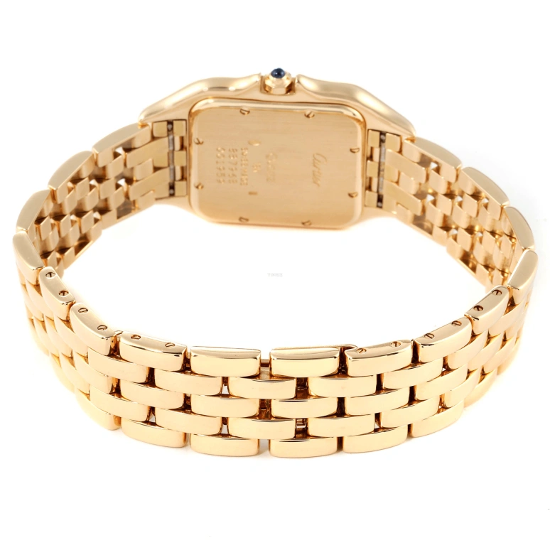 Cartier,Panthère de Cartier 27mm,27mm,Yellow Gold,Silver,Quartz,Day,Sapphire,Crystal Glass,W2501489