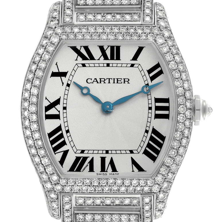 Cartier,Tortue 43mm,43mm,White Gold,Silver,Handwound,36hours,In-house Caliber,WA5043MC